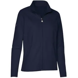 TRIGEMA Sweatjacke TRIGEMA "TRIGEMA Jacke mit funkelnden Strass-Steinen", Mädchen, Gr. L, blau (navy), 55% Polyester, 45% Baumwolle, Sweatjacken Sweatjacke