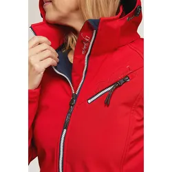 Dry Fashion Damen Softshelljacke mit Kontrast - rot - 52