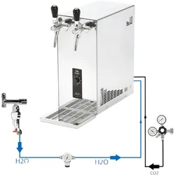 Tafelwassergerät Wasser Zapfanlage 25 Ltr Pygmy SET ohne CO2 Flasche ohne Filter