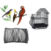 Azatemgo Abdeckung für Vogelkäfig aus Nylon-Netz, ausziehbar, Netzabdeckung, Wellenkäfig, für Käfig, Umfang 140 – 220 cm (Schwarz)