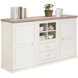 Hom ́in Sideboard 160 x 89 x 43 cm Grau / Weiß