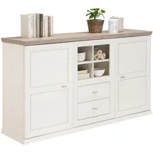 Hom ́in Sideboard 160 x 89 x 43 cm Grau / Weiß