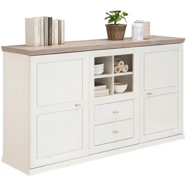Hom ́in Sideboard 160 x 89 x 43 cm Grau / Weiß