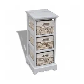 vidaXL Holz-Schränkchen 28 x 25 x 58 cm Weiß