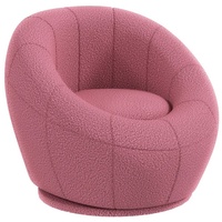 Homcom Sessel Loungesessel Drehbarer Polstersessel Einzelsessel (Armlehnensessel, 1-St., Einzelsofa), mit schützende Fußpolster rosa