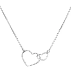 Kette mit Anhänger FIRETTI "Schmuck Geschenk Silber 925 Halsschmuck Halskette Silberkette Herzen", silber (silberfarben), Halsketten, Damen, Silber 925 (Sterlingsilber), L: 45cm B: 1,6mm, B:1,6mm
