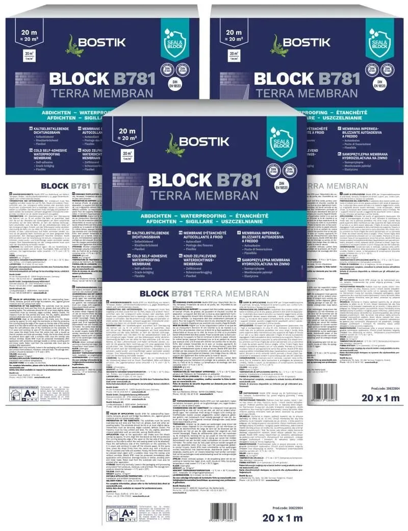 Bostik Block B781 Terra Membran Dichtungsbahn Rolle 1.5mm 1m x 20m