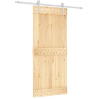 vidaXL Schiebetür mit Beschlag 90x210 cm Massivholz Kiefer