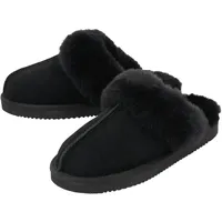 esmara® Damen Hausschuh Lammfell (Schwarz, 39)