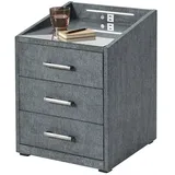 Sconto Nachtschrank Moon 47 x 46 x 61 cm Grau