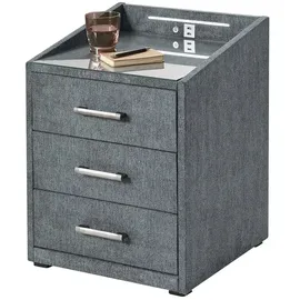 Sconto Nachtschrank Moon 47 x 46 x 61 cm Grau