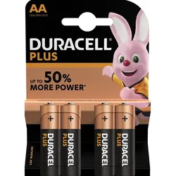 4x Duracell MN1500 AlMn Plus Power Mignon AA Batterie