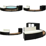 Whirlpool-Umrandung Schwarz Poly Rattan & Massivholz Akazie - Whirlpool Umrandung - Whirlpool Umrandungen - Home & Living