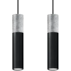 SOLLUX LIGHTING Hängeleuchte "BORGIO", schwarz (schwarzgrau), H: 90cm, Lampen, Schleuder
