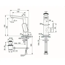 Ideal Standard Tonic II Einhandmischer chrom A6448AA