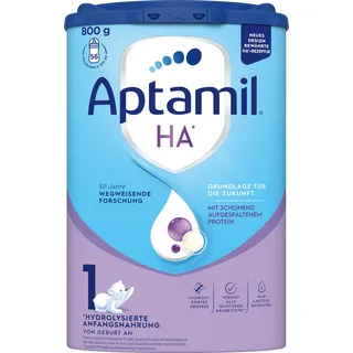 Aptamil HA 1 – Anfangsmilch von Geburt an, Mit DHA, Nur Laktose, Ohne Palmöl, Babynahrung, Milchpulver, 1 x 800 g