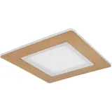 GLOBO LED Deckenlampe Deckenleuchte Wohnzimmerlampe Panel Holzoptik weiß, 23W 1300lm warmweiß-kaltweiß 2700-6500K, l 30 cm
