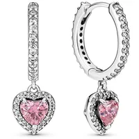 Pandora Timeless Funkelndes Strahlenkranz-Herz Ohrringe aus Sterling-Silber, Kompatibel mit PANDORA Timeless Armbänder
