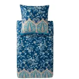 BASSETTI Bettwäsche Indian Roses 135 x 200 cm Satin Blau