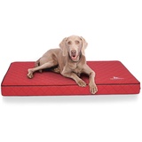 Knuffelwuff Orthopädische Hundematte Juna Hundebett aus laser gestepptem Kunstleder waschbar Hunde ortho orthopädisch memory 78x65cm Rot