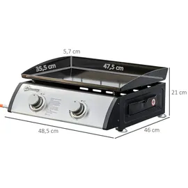 Outsunny Tischgrill Gasgrill BBQ Silber