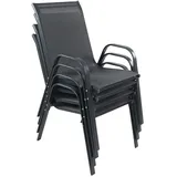 VCM Gartenstuhl 4er Set stapelbar 56 x 73 x 89 cm grau