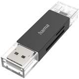 Hama USB-Kartenleser, USB 3.0, USB-C Speicherkartenlesegerät, schwarz