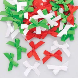 Selbstklebende Satin-Schmuckstein-Schleifen   (pro Set 72) Bastelbedarf zu Weihnachten