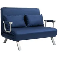 Homcom 2-Sitzer Sofa mit Schlaffunktion, Schlafsofa mit Verstellbarer Rückenlehne,