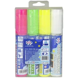 4x Kreidemarker 4 Farben gemischt Schreibbreite 3-15mm