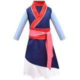 Lengender Prinzessin Mulan Kleid Kind Mädchen Kostüm (Dress A, 140)