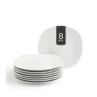 Home4You Dessertteller 8er Set, - 19,5 x 19,5 cm - eckige Form - 8er Set