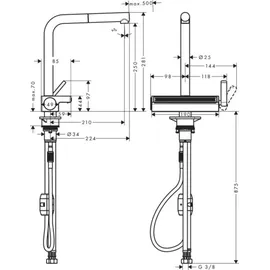 Hansgrohe Aquno Select M81 250 2jet edelstahl finish 73836800