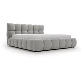 GRAINGOLD Polsterbett mit Bettkasten 180x200, Grau Samt, Modo