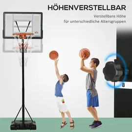 Homcom Basketballständer Schwarz 90 x 60 x 210-260 cm