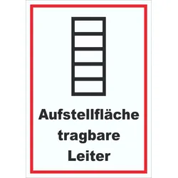 HB-Druck Schild Aufstellfläche tragbare Leiter A2 (420x594mm)