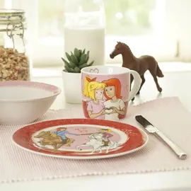 Geda Labels Kindergeschirr Bibi & Tina 3-teilig Porzellan, - rot,