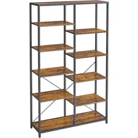 VASAGLE Bücherregal 100 x 30 x 170 cm Schwarz / Braun