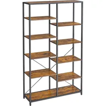 VASAGLE Bücherregal 100 x 30 x 170 cm Schwarz / Braun