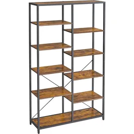 VASAGLE Bücherregal 100 x 30 x 170 cm Schwarz / Braun