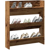 vidaXL Schuhregal 80 x 90 x 18 cm braun / Altholz-Optik