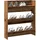 vidaXL Schuhregal 80 x 90 x 18 cm braun / Altholz-Optik