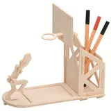 Peter Bausch GmbH & Co. KG PEBARO 840/3 - Holzbausatz Stiftehalter Basketball, 16-teilig, Holzkonstruktion zum Zusammenstecken