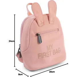 Childhome CHILDHOME, Kinderrucksack Baby, Schule, Vorschule, Kinderkrippe, Zwei Fächer, Lunchbag/Flaschen geeignet, Abnehmbare Sicherheitsschnalle, Wasserabweisend, My First Bag, Rosa - Rosa