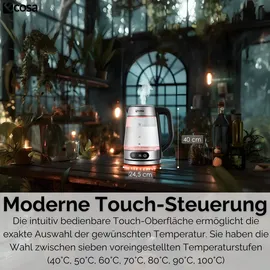 Ecosa Glas Wasserkocher 1,8 l Edelstahl