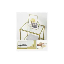 VASAGLE Glasregal 6 Ablagen 30 cm x 40 cm x 177,3 cm Gold