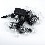Expo Börse - Solar Lichterkette Gartenlampe Außenleuchte 24x LED Glühbirnen Terrassenlampe mit Erdspieß, warmweiß, L 660 cm