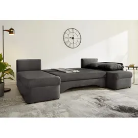 Jockenhöfer Wohnlandschaft JOCKENHÖFER GRUPPE "Arktis U-Form, B: 260 cm", grau (dunkelgrau), B:260cm T:85cm, Korpus: 100% Polyester;Kissen: 100% Polyester, Sofas, Wohnlandschaft, mit Bettfunktion & Bettkasten, Unser Dauertiefpreis, Topseller