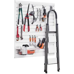 VEVOR Werkzeugwand 1230x1235x20mm PVC Weiß Garage Lamellenwand 136kg pro Platte