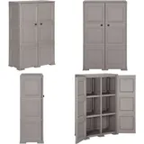Vidaxl - Kunststoffschrank 79x43x125 cm Holzdesign Grau - Aufbewahrungsbox - Garderobe - Schuhregal - Wohnzimmermöbel - Küchenorganisation - Home &
